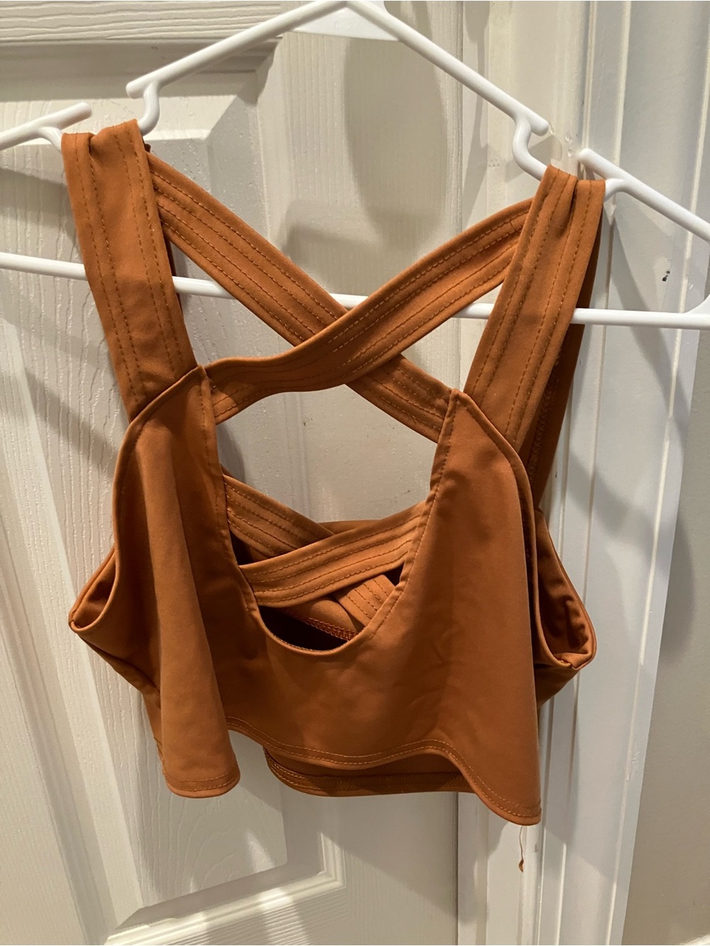 Rust Brown Cropped Strappy Tank Top - Picture 2 of 2